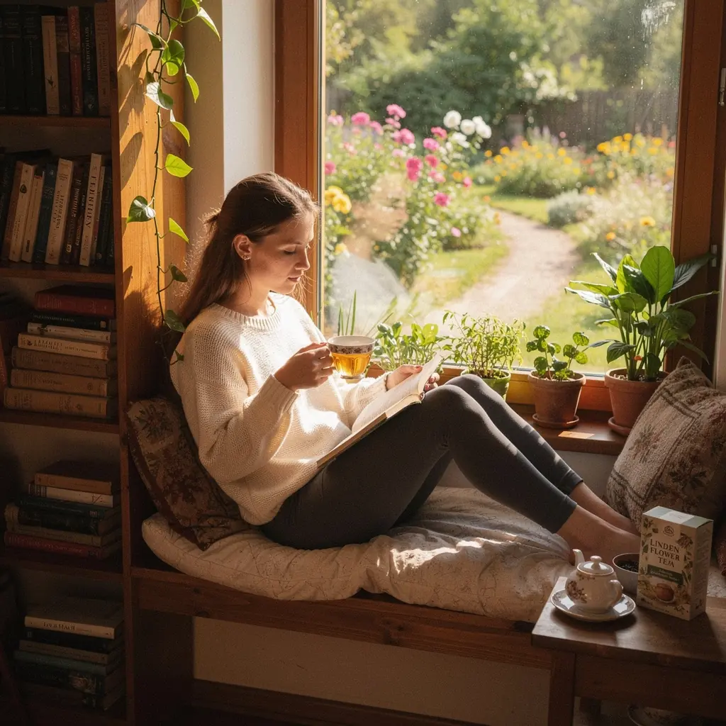 Raminanti arbata, skirta širdies ir kraujagyslių sistemos gerovei, su žiedų žavesiu.