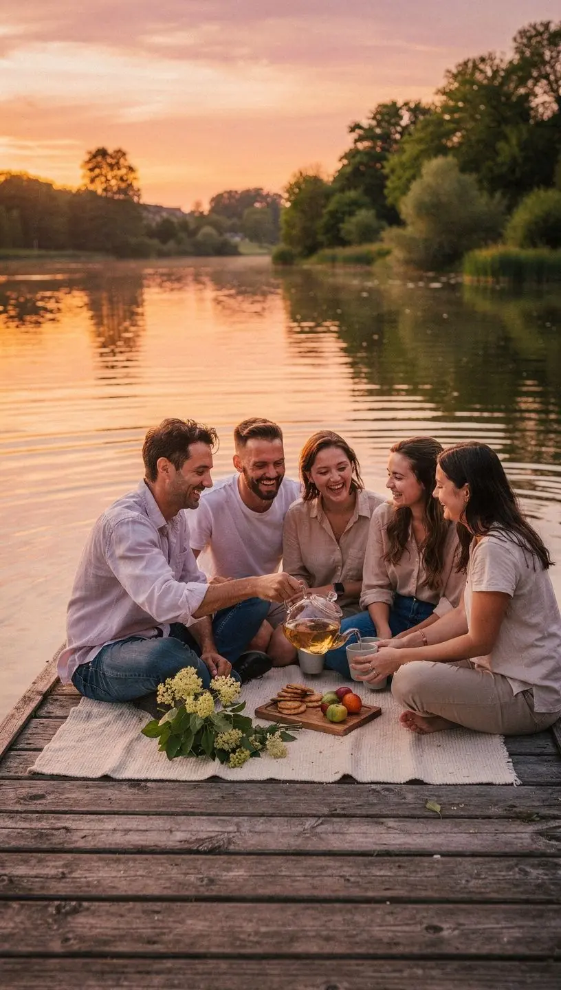 Gėlių mišinio puodelis, suteikiantis ramybės ir komforto jausmą.