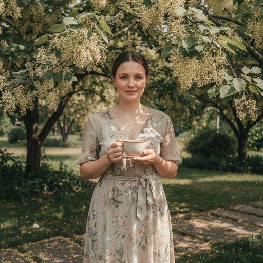 Mėgaujantis arbata žmogus, atsipalaidavęs gamtoje